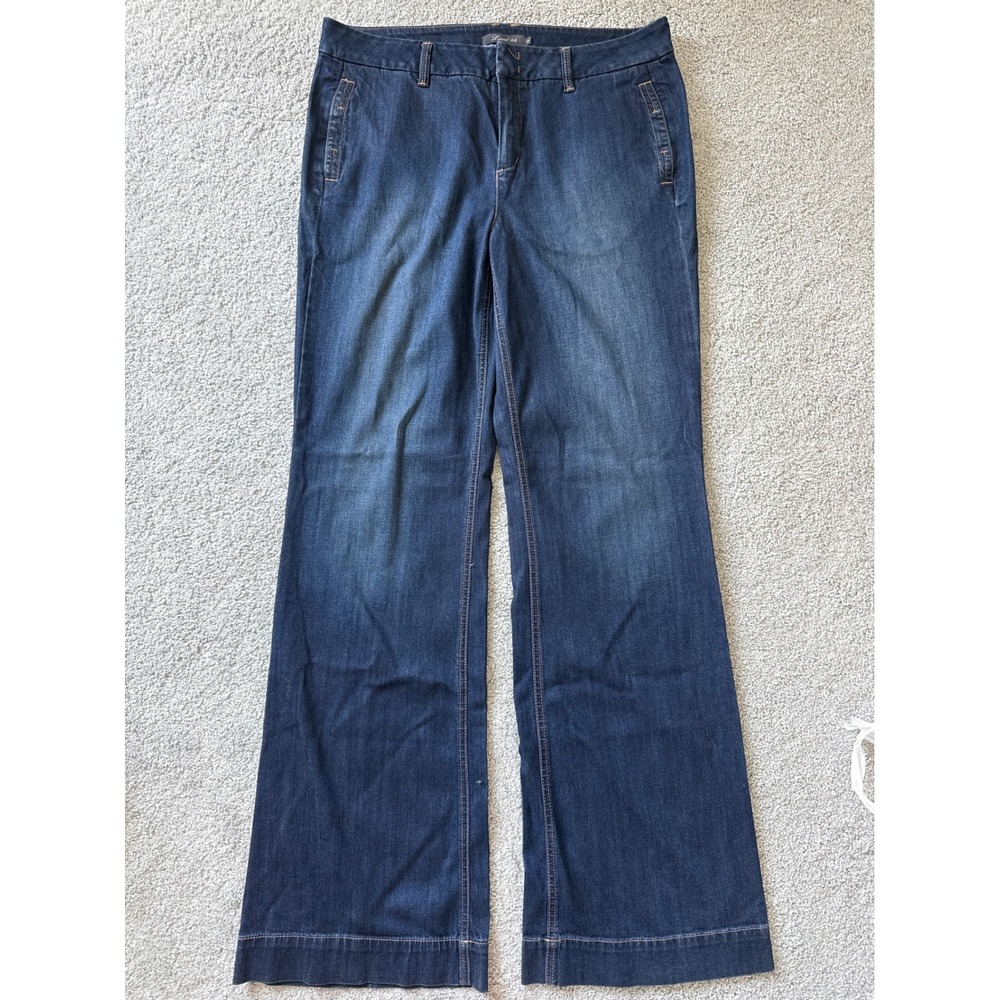 Level 99 Wide Leg Flare Jeans Dark Wash Maver Womens Size 32 Trouser Denim